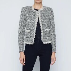 L'AGENCE AngelinaBlack and White Tweed Blazer HAS Tears but NWT